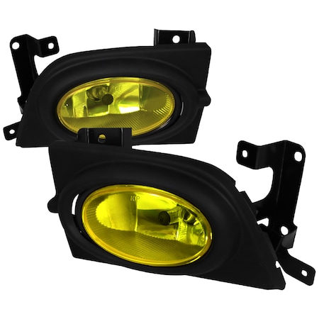 Spec-D Tuning 06-08 Honda Civic 4 Door Oem Fog Lights Yellow LF-CV064AMOEM-RS